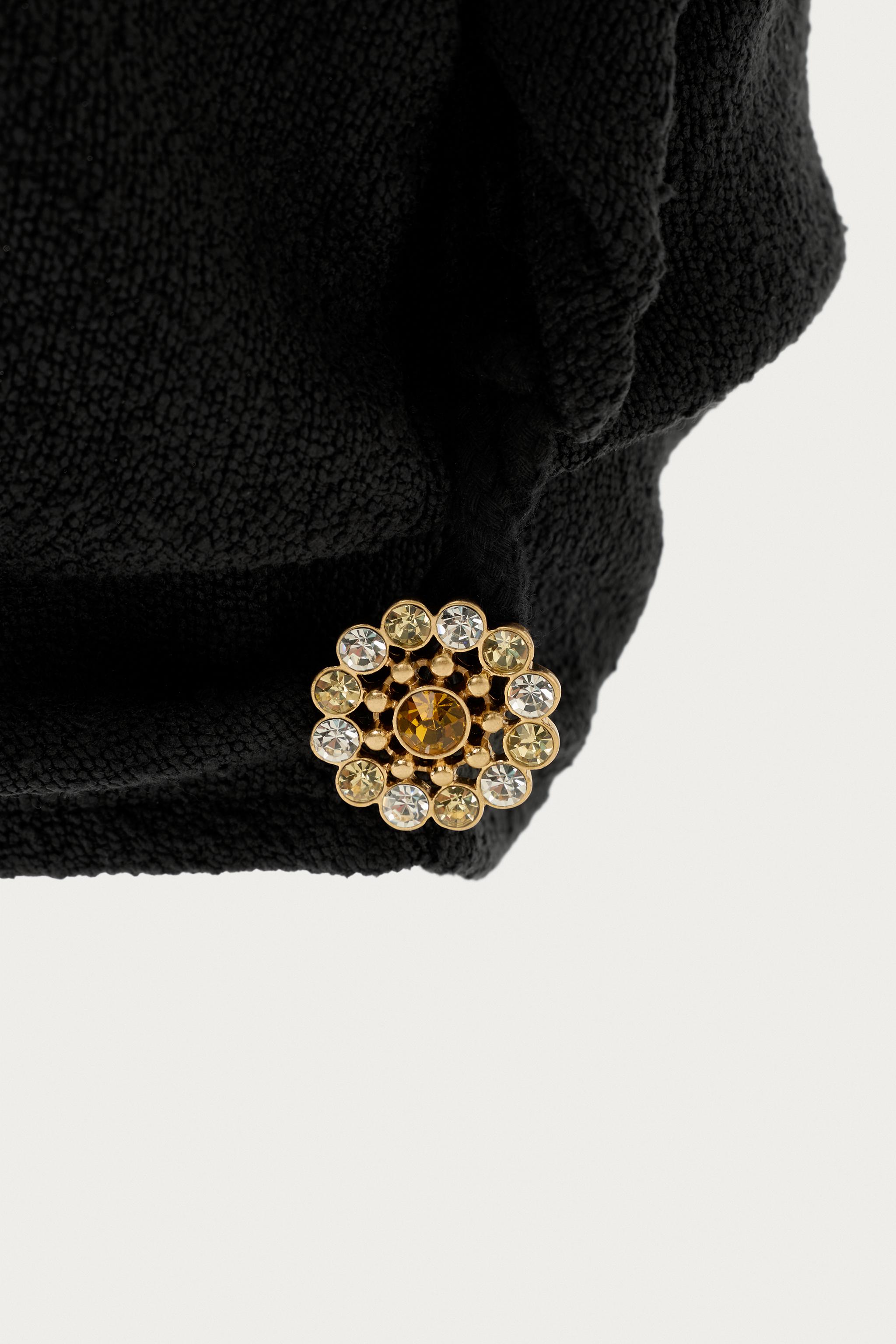 MARISA BERENSON X ZARA JEWELED BUTTON TURBAN HAT